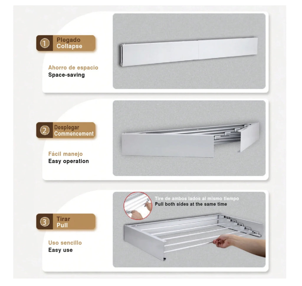 AirCompact™ - Tendedero Retráctil Invisible de Pared