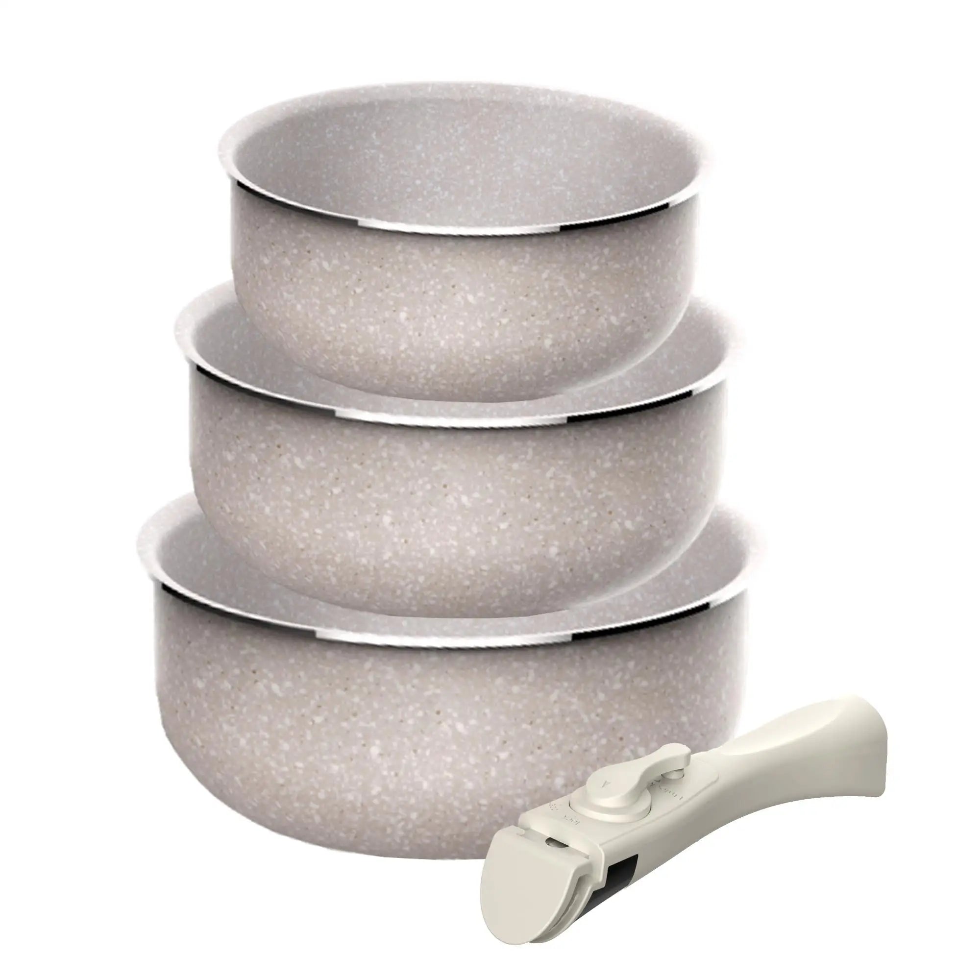 MasterSpace™ - Set de Cocina 8 Piezas con Mango Extraíble e Inteligente