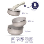 MasterSpace™ - Set de Cocina 8 Piezas con Mango Extraíble e Inteligente