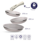 MasterSpace™ - Set de Cocina 8 Piezas con Mango Extraíble e Inteligente