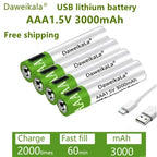 EcoCharge™ USB - Baterías de Litio Recargables de Alta Capacidad