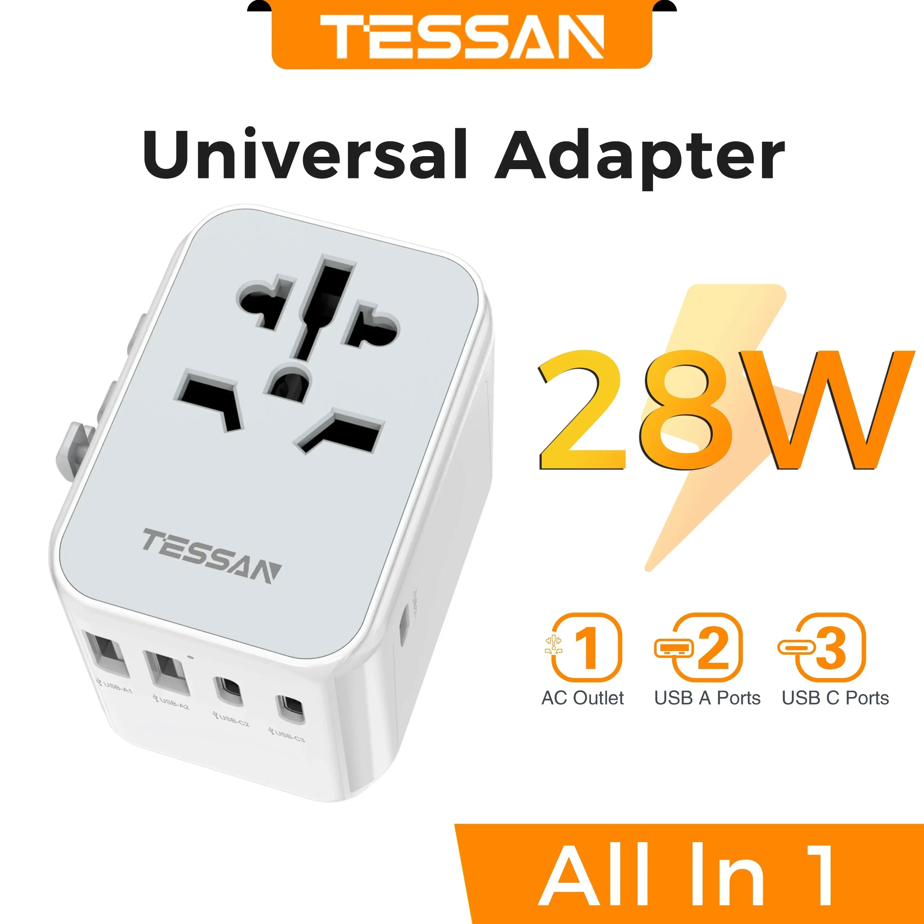 WorldConnect™ - Adaptador de Viaje Universal 5 en 1 con USB-C