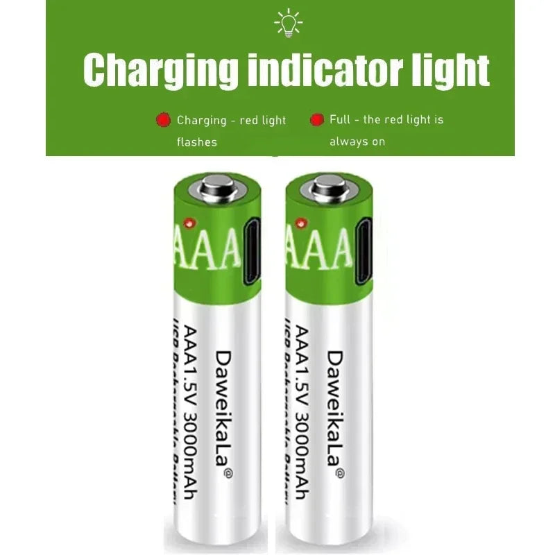 EcoCharge™ USB - Baterías de Litio Recargables de Alta Capacidad